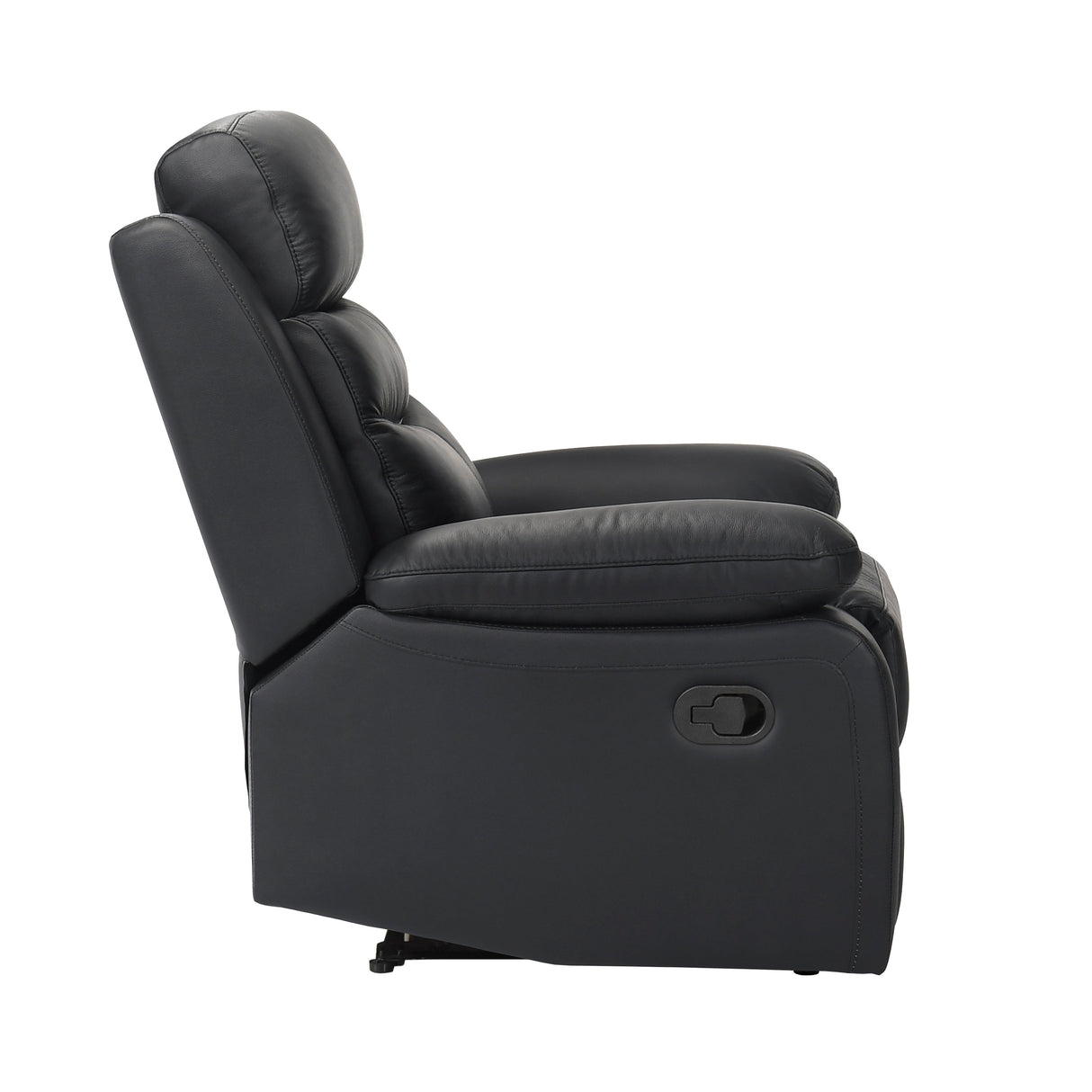 Hancock Black Leather Reclining Chair by Homelegance at Eve Furniture