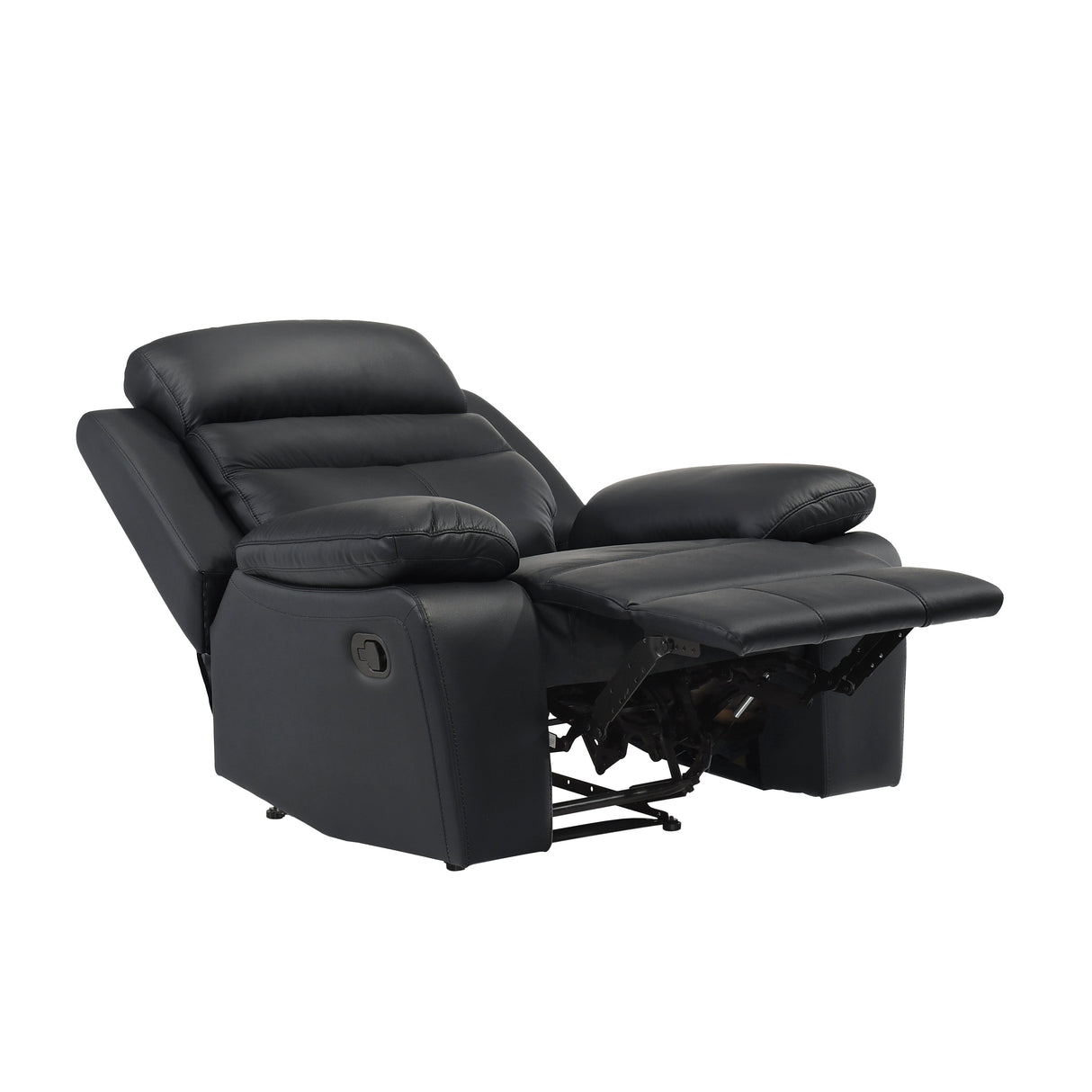 Hancock Black Leather Reclining Chair by Homelegance at Eve Furniture
