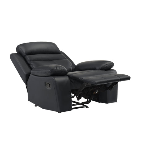 Hancock Black Leather Reclining Chair by Homelegance at Eve Furniture