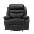Hancock Black Leather Reclining Chair by Homelegance at Eve Furniture