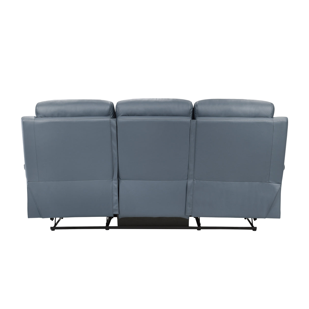 Hancock Blue Leather Double Reclining Sofa by Homelegance at Eve Furniture