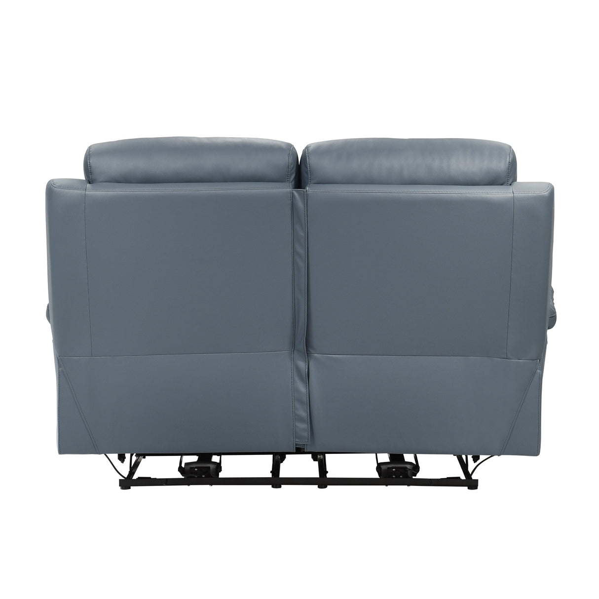 Hancock Blue Leather Power Double Reclining Loveseat by Homelegance at Eve Furniture