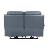 Hancock Blue Leather Power Double Reclining Loveseat by Homelegance at Eve Furniture