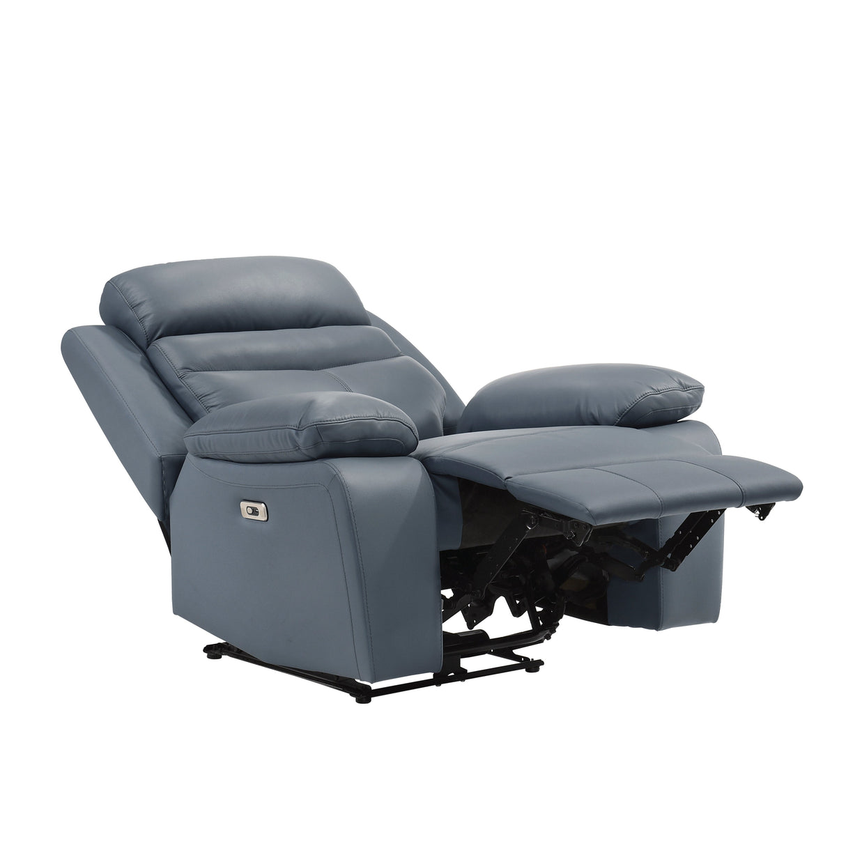 Hancock Blue Leather Power Reclining Chair by Homelegance at Eve Furniture