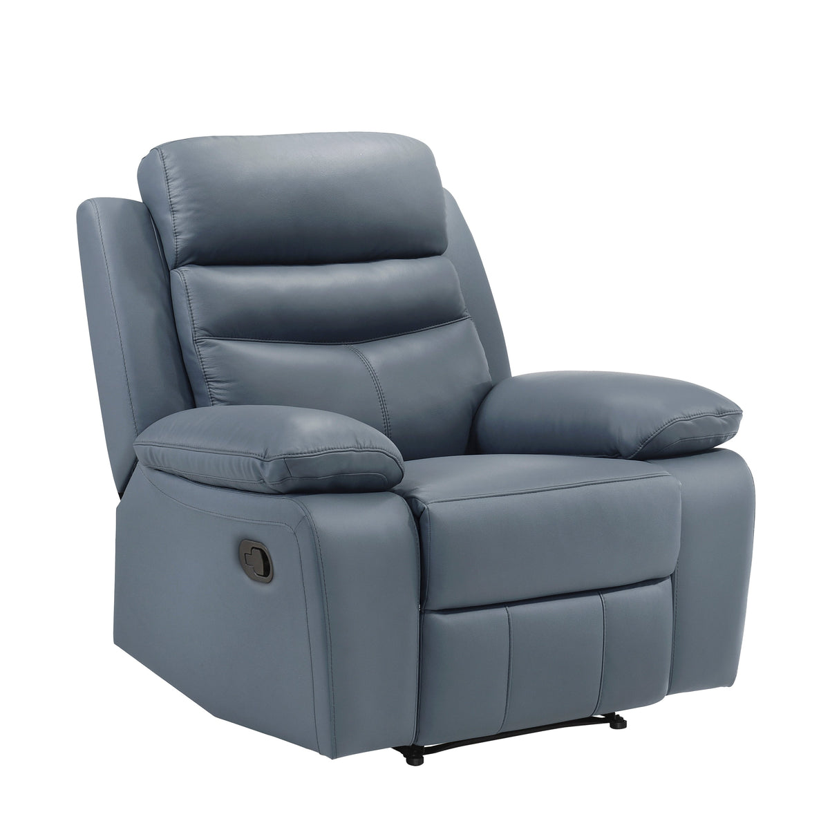 Hancock Blue Leather Reclining Chair by Homelegance at Eve Furniture