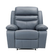 Hancock Blue Leather Reclining Chair by Homelegance at Eve Furniture