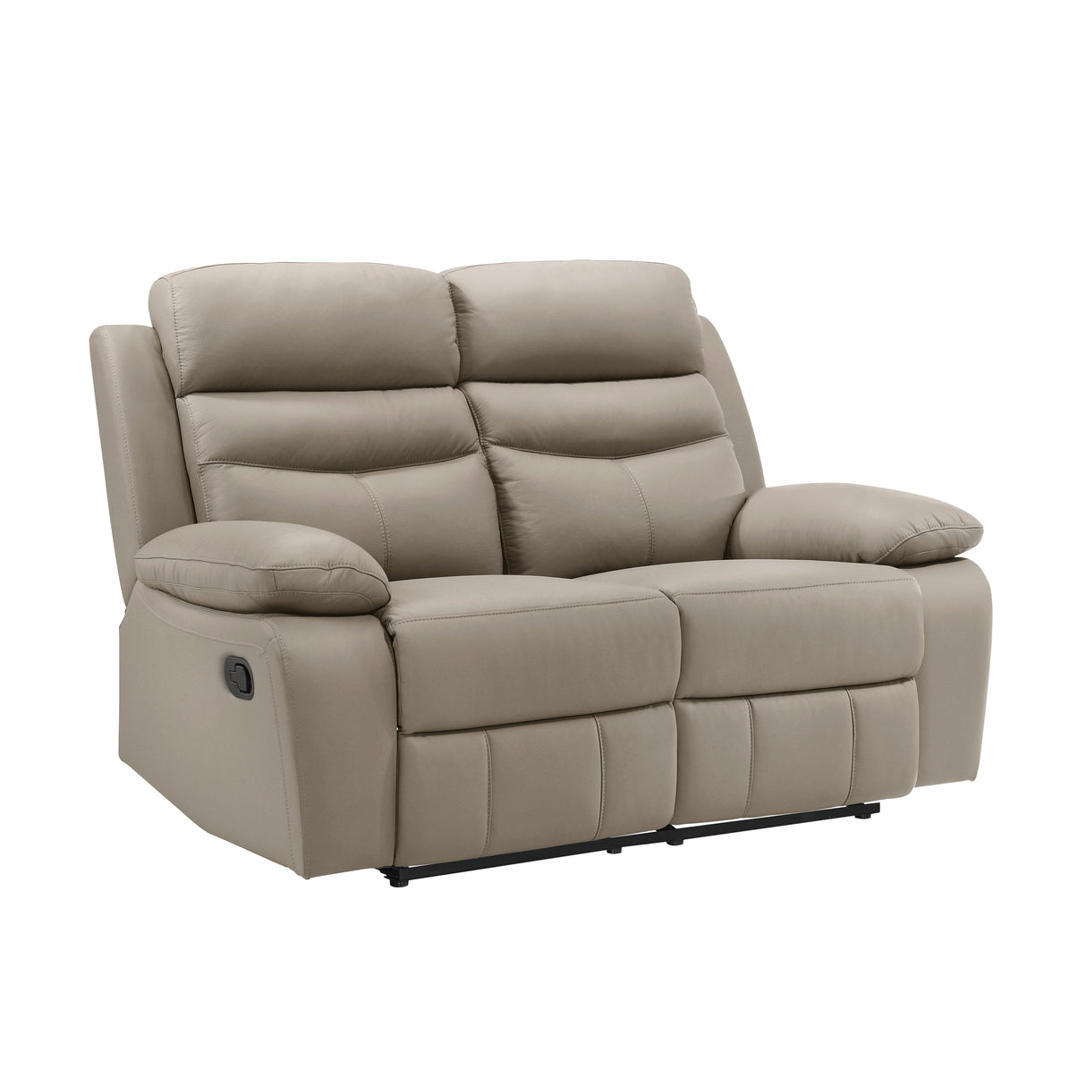 Hancock Latte Leather Double Reclining Loveseat by Homelegance at Eve Furniture
