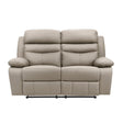 Hancock Latte Leather Double Reclining Loveseat by Homelegance at Eve Furniture