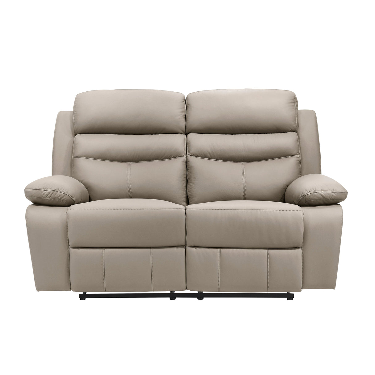 Hancock Latte Leather Double Reclining Loveseat by Homelegance at Eve Furniture