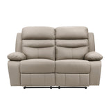 Hancock Latte Leather Double Reclining Loveseat by Homelegance at Eve Furniture