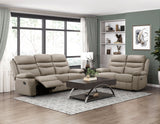 Hancock Latte Leather Double Reclining Sofa by Homelegance at Eve Furniture