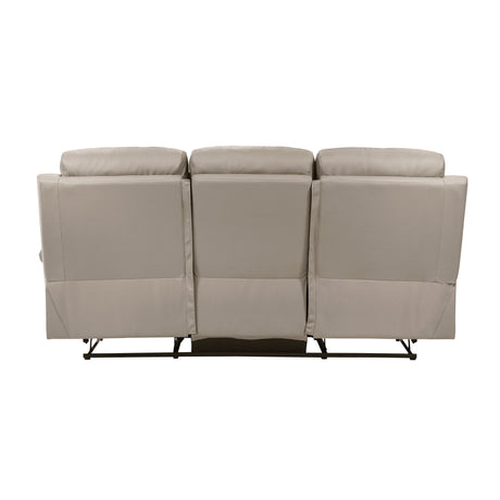 Hancock Latte Leather Double Reclining Sofa by Homelegance at Eve Furniture