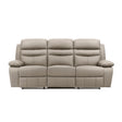 Hancock Latte Leather Double Reclining Sofa by Homelegance at Eve Furniture