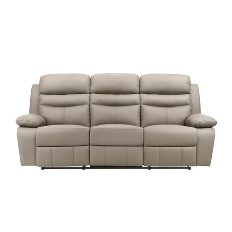 Hancock Latte Leather Double Reclining Sofa by Homelegance at Eve Furniture