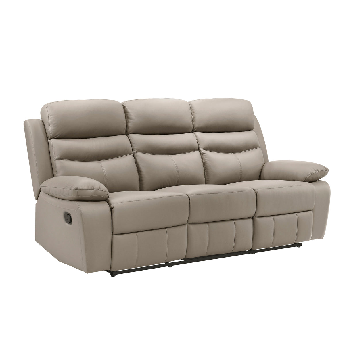 Hancock Latte Leather Double Reclining Sofa by Homelegance at Eve Furniture