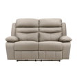 Hancock Latte Leather Power Double Reclining Loveseat by Homelegance at Eve Furniture