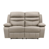 Hancock Latte Leather Power Double Reclining Loveseat by Homelegance at Eve Furniture