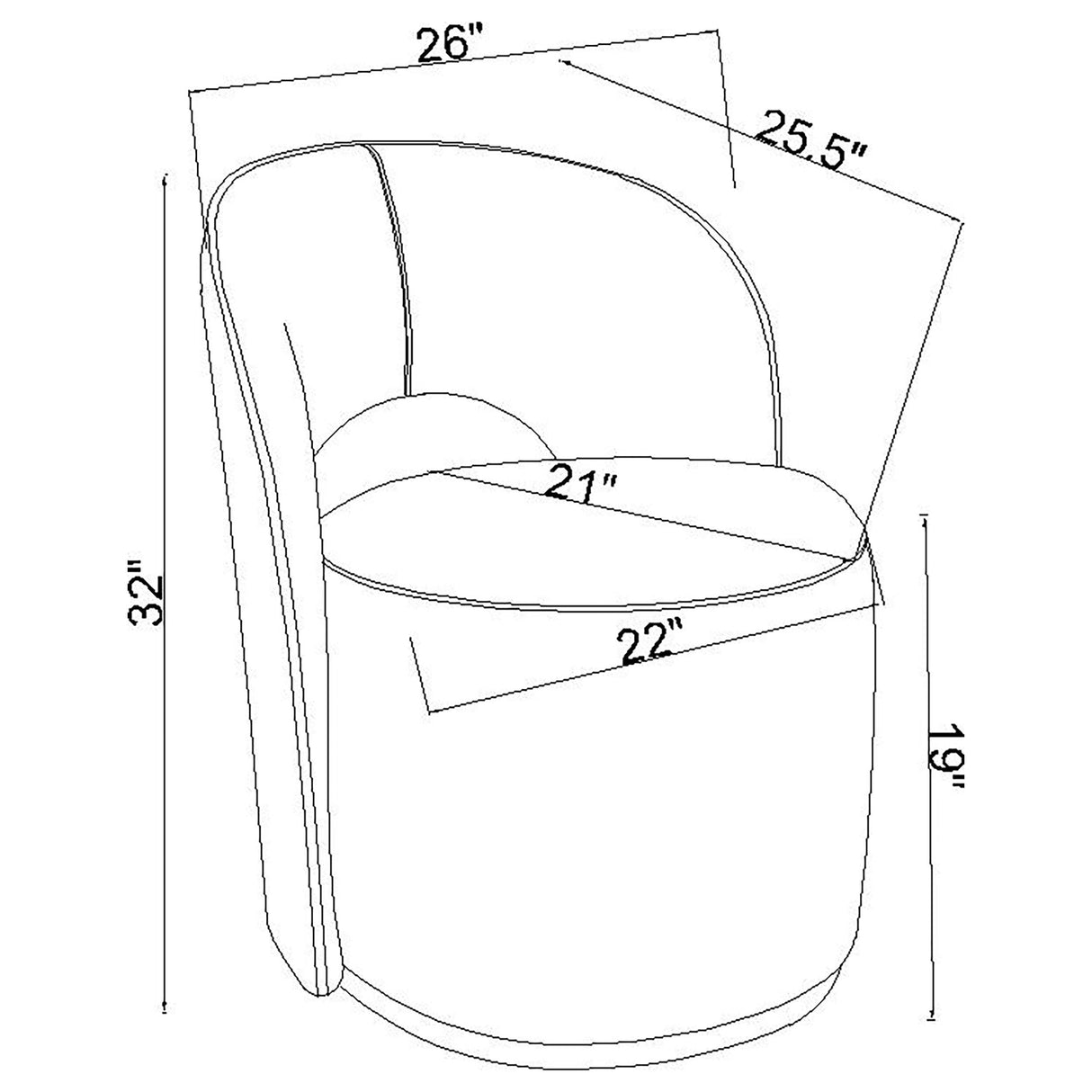 Harjo Charcoal Gray Velvet Swivel Accent Chair by Coaster at Eve Furniture