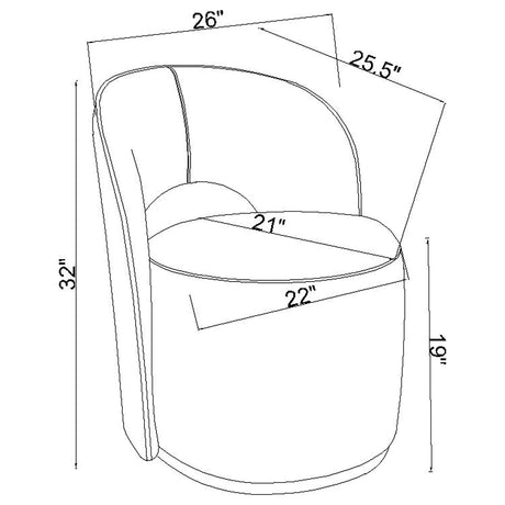 Harjo Charcoal Gray Velvet Swivel Accent Chair by Coaster at Eve Furniture