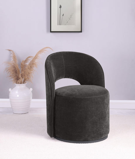 Harjo Charcoal Gray Velvet Swivel Accent Chair by Coaster at Eve Furniture