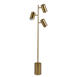 Harmony Brassed Gold Floor Lamp with Rotary Switch Triple Spots Metal Block Base by Ashcroft Imports at Eve Furniture