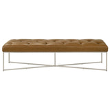 Harper Tan Leather Bench by Ashcroft Imports at Eve Furniture