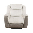 Harriette Beige/Brown Reclining Chair by Homelegance at Eve Furniture