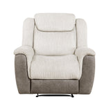 Harriette Beige/Brown Reclining Chair by Homelegance at Eve Furniture