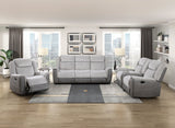 Harriette Gray Double Reclining Loveseat with Center Console by Homelegance at Eve Furniture