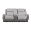 Harriette Gray Double Reclining Loveseat with Center Console by Homelegance at Eve Furniture