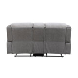 Harriette Gray Double Reclining Loveseat with Center Console by Homelegance at Eve Furniture