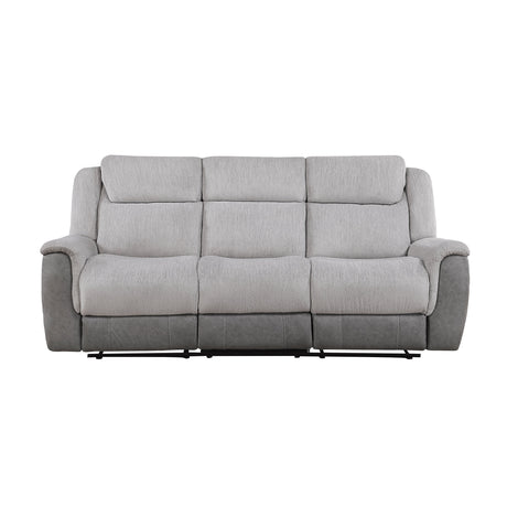 Harriette Gray Double Reclining Sofa by Homelegance at Eve Furniture