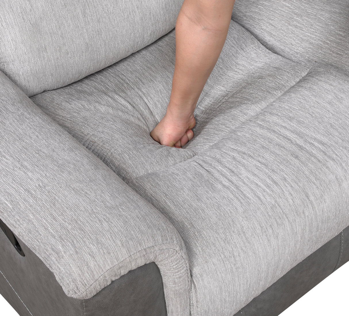 Harriette Gray Double Reclining Sofa by Homelegance at Eve Furniture