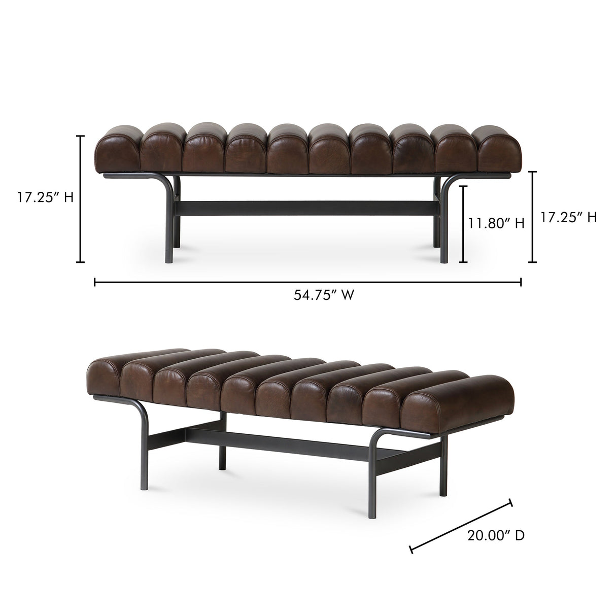 Harrison Dark Brown Bench by Moe's Home at Eve Furniture