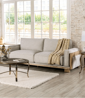 Harstad Light Brown/Natural Sofa by Furniture of America at Eve Furniture