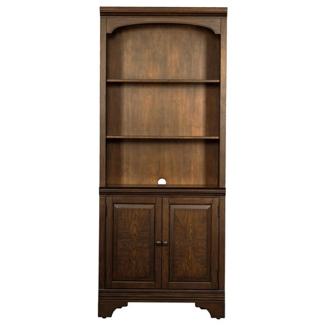 Hartshill Burnished Oak Bookcase with Cabinet by Coaster at Eve Furniture