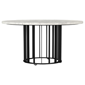 Haven Black and White Round Genuine Marble Top Coffee Table by Coaster at Eve Furniture