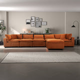Hayward Burnt Orange Velvet Modular Sectional Sofa by Ashcroft Imports at Eve Furniture