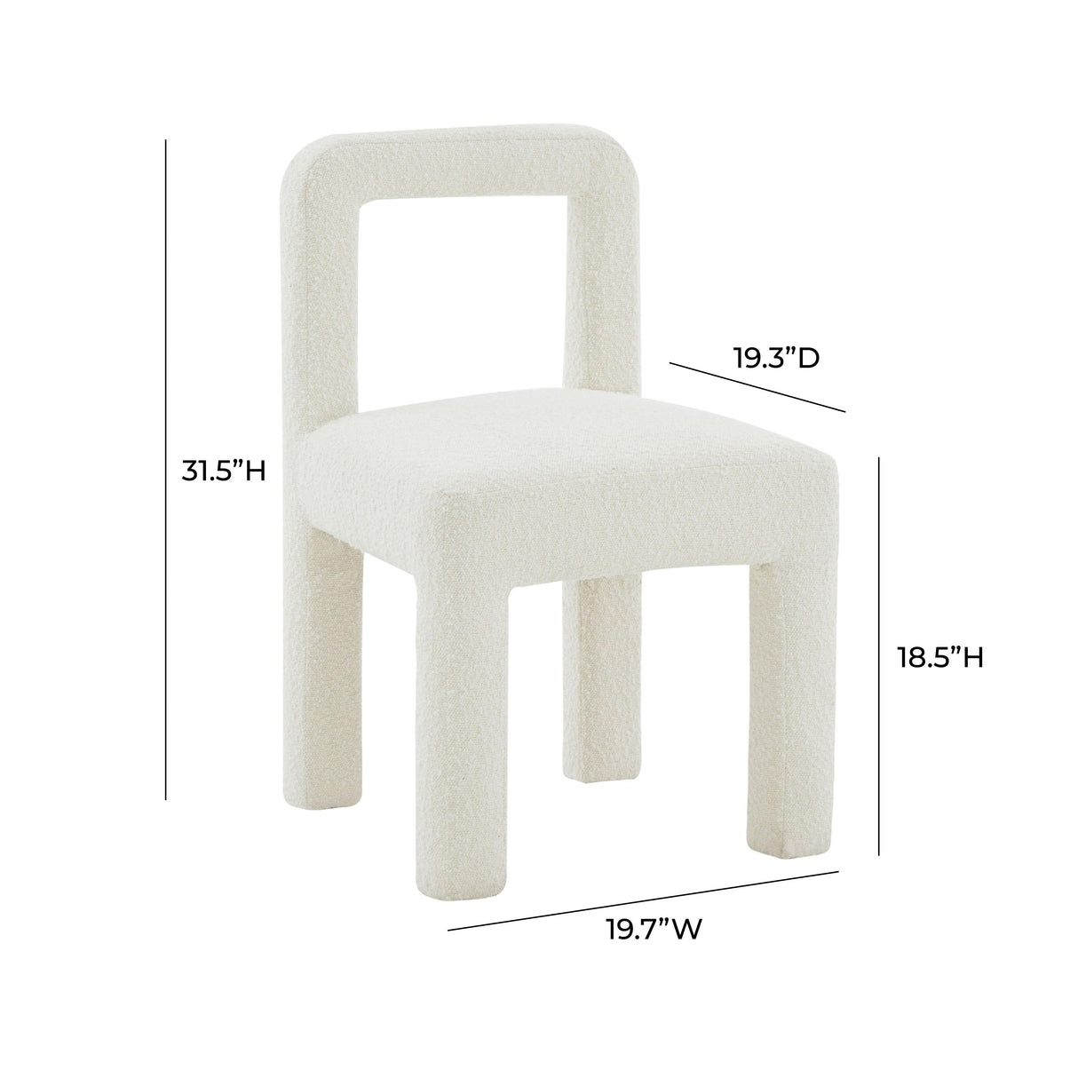 Hazel Boucle Dining Chair by TOV Furniture at Eve Furniture