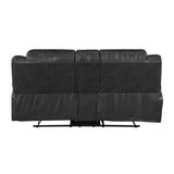 Hazen Black Double Reclining Loveseat with Center Console by Homelegance at Eve Furniture