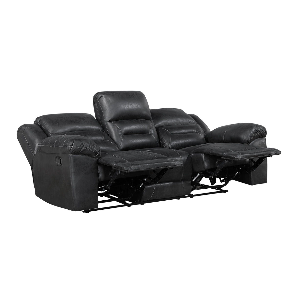 Hazen Black Double Reclining Sofa by Homelegance at Eve Furniture