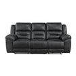 Hazen Black Double Reclining Sofa by Homelegance at Eve Furniture