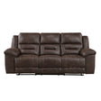Hazen Dark Brown Double Reclining Sofa by Homelegance at Eve Furniture