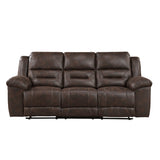 Hazen Dark Brown Double Reclining Sofa by Homelegance at Eve Furniture
