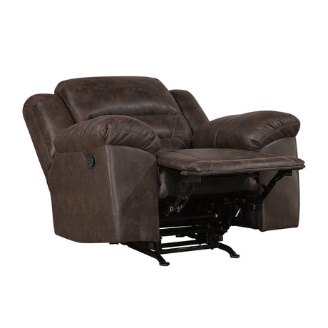 Hazen Dark Brown Rocker Reclining Chair by Homelegance at Eve Furniture
