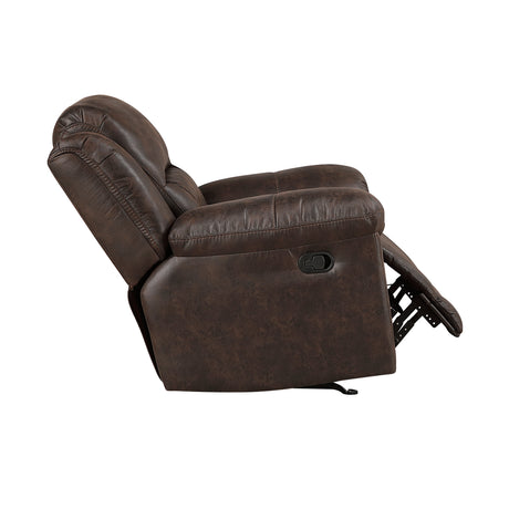 Hazen Dark Brown Rocker Reclining Chair by Homelegance at Eve Furniture