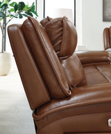 Healy Pier Chocolate Power Reclining Sofa and Loveseat by Ashley at Eve Furniture