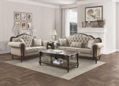 Heath Court Brown Oak Loveseat by Homelegance at Eve Furniture