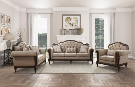 Heath Court Brown Oak Loveseat by Homelegance at Eve Furniture