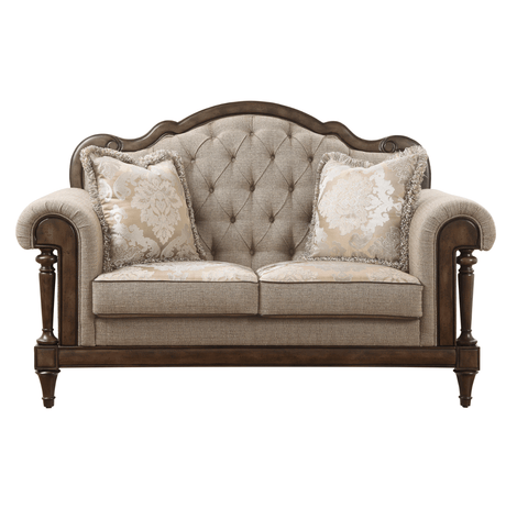 Heath Court Brown Oak Loveseat by Homelegance at Eve Furniture